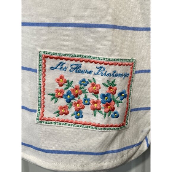 Vintage 90s Lord Isaacs Sleeveless Shirt Sz Medium Striped Floral Deadstock NEW - Picture 3 of 7